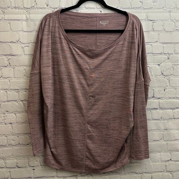 Athleta Tops - Athleta Essence Flow Top Heathered Purple Long Sleeve Tee Athletic Casual Medium